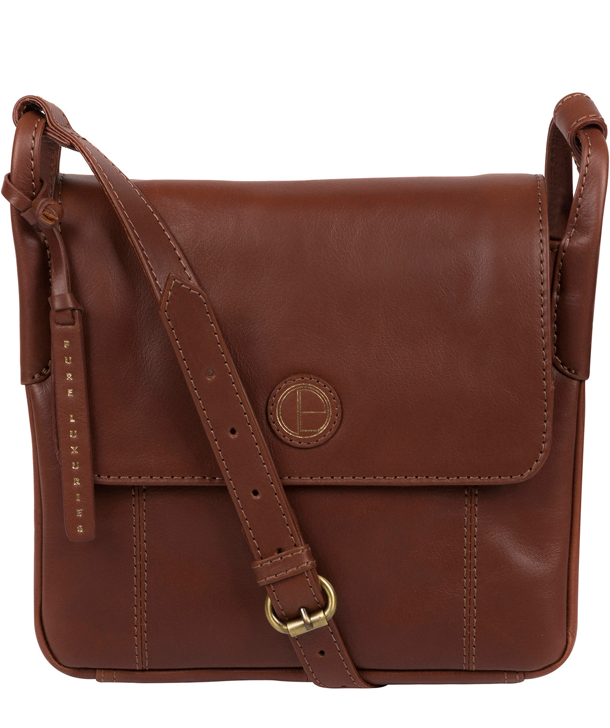 'Houghton' Vintage Cognac Leather Cross Body Bag image 1