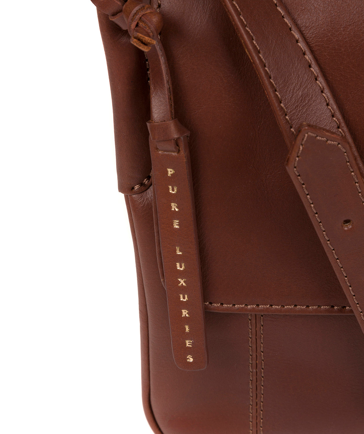 'Houghton' Vintage Cognac Leather Cross Body Bag Pure Luxuries London