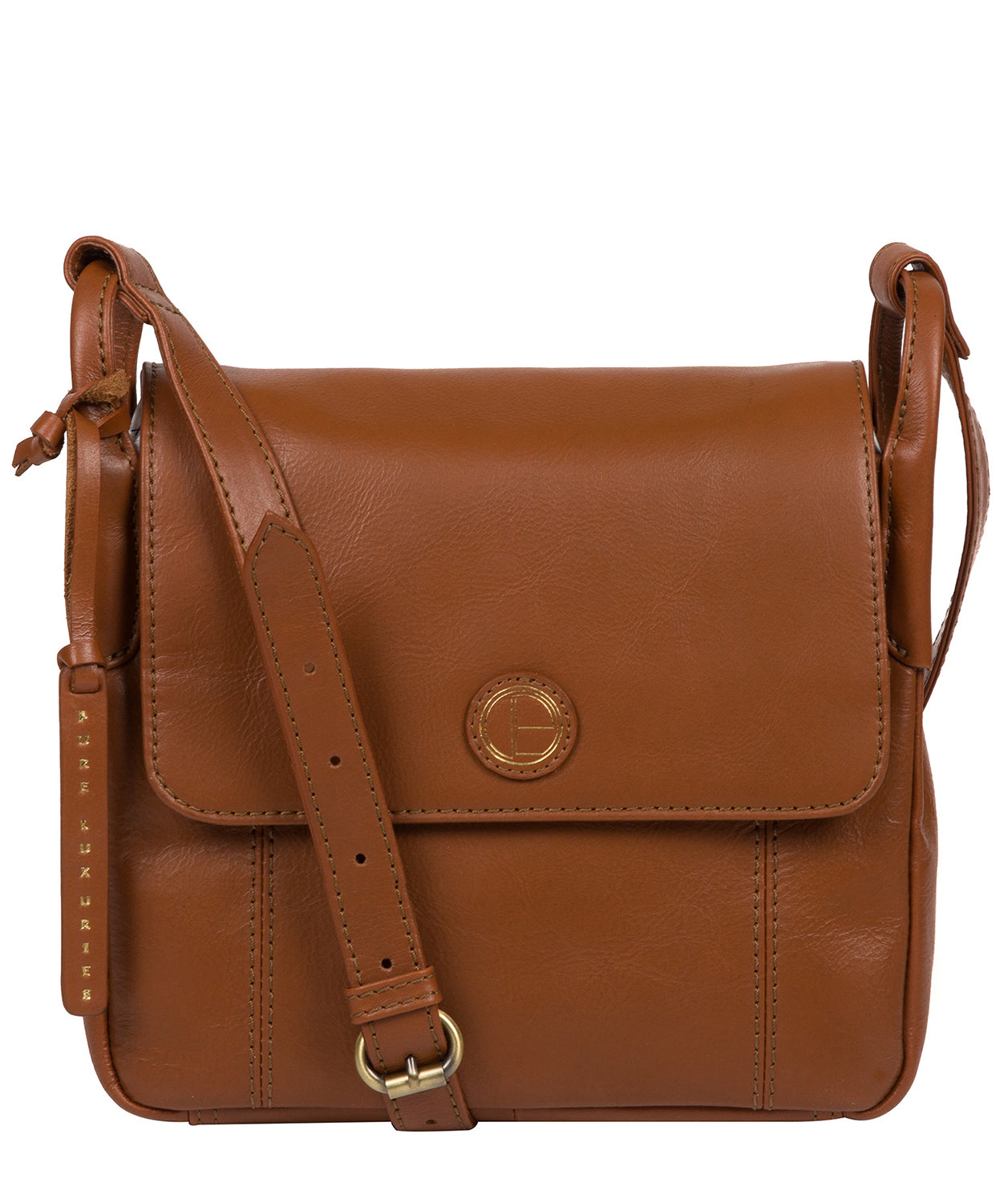 'Houghton' Vintage Dark Tan Leather Cross Body Bag Pure Luxuries London