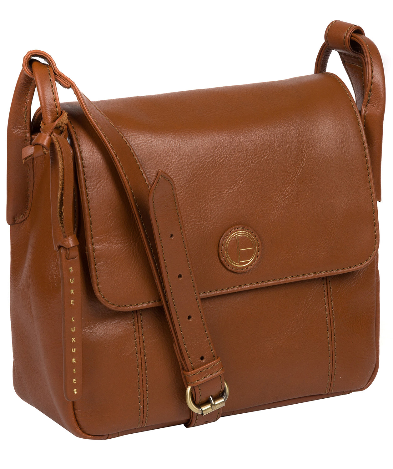 'Houghton' Vintage Dark Tan Leather Cross Body Bag image 5