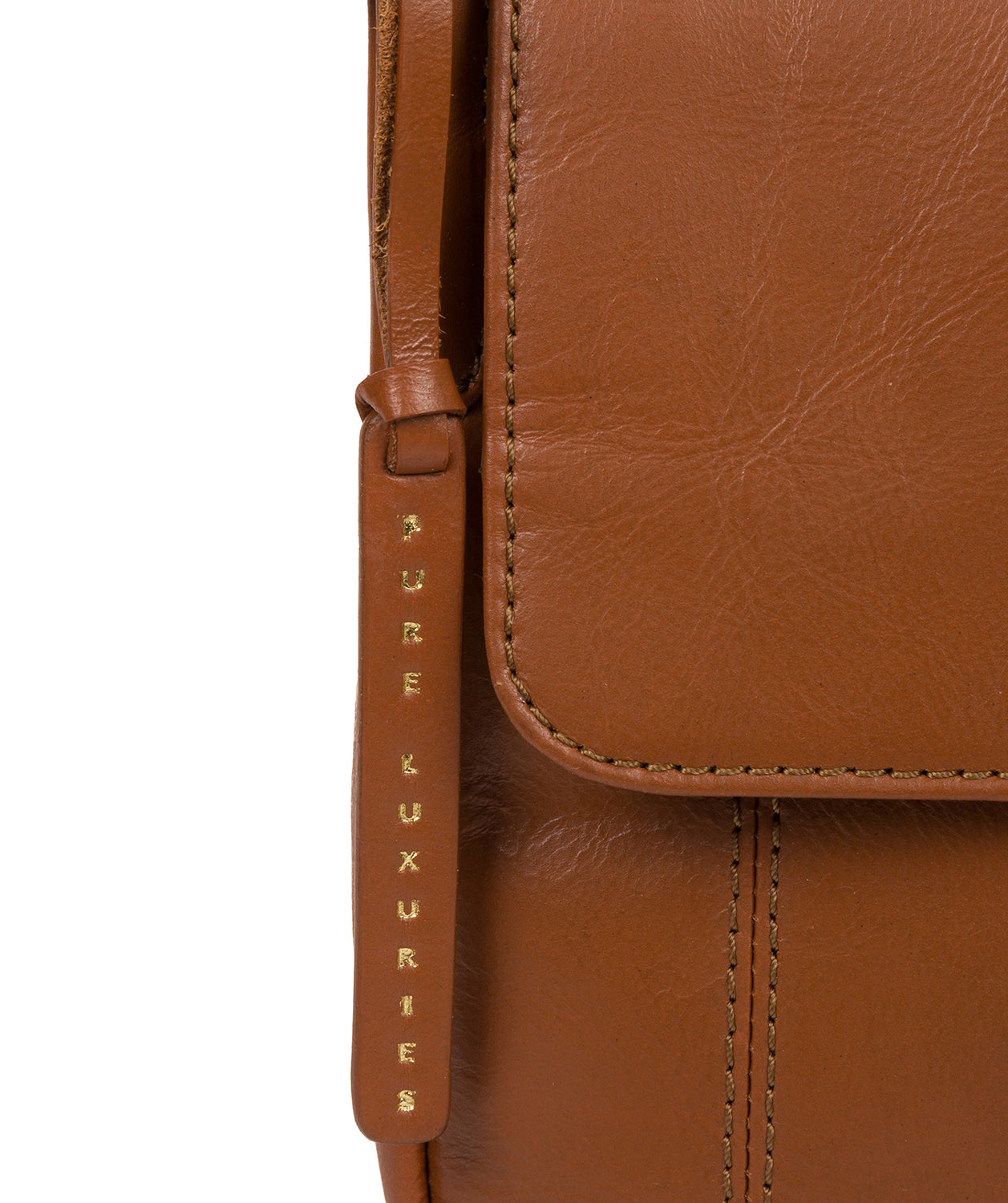 'Houghton' Vintage Dark Tan Leather Cross Body Bag image 6