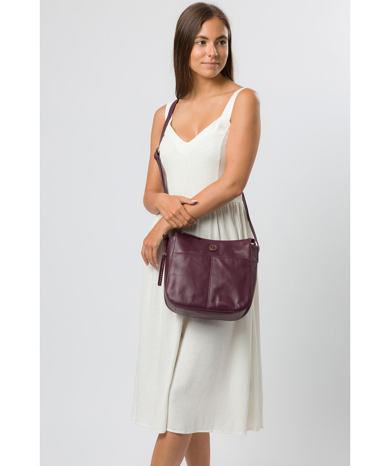 'Farlow' Blackberry Leather Shoulder Bag image 2