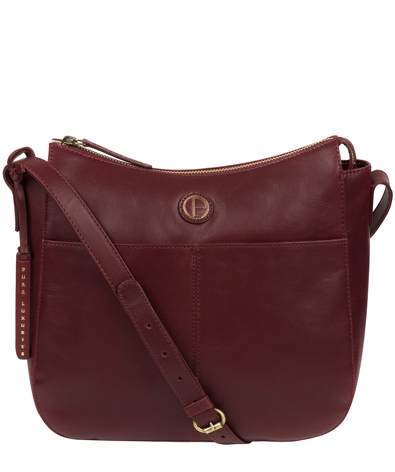 'Farlow' Burgundy Leather Shoulder Bag Pure Luxuries London