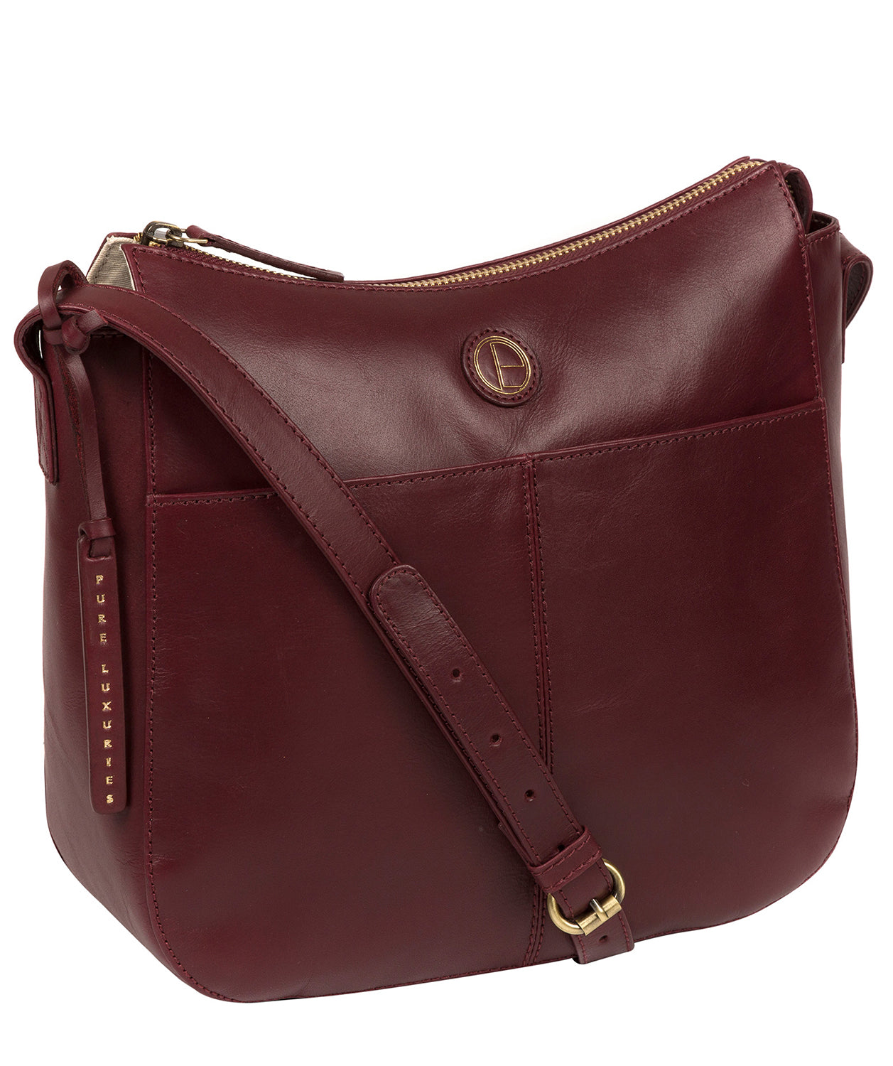 'Farlow' Burgundy Leather Shoulder Bag Pure Luxuries London