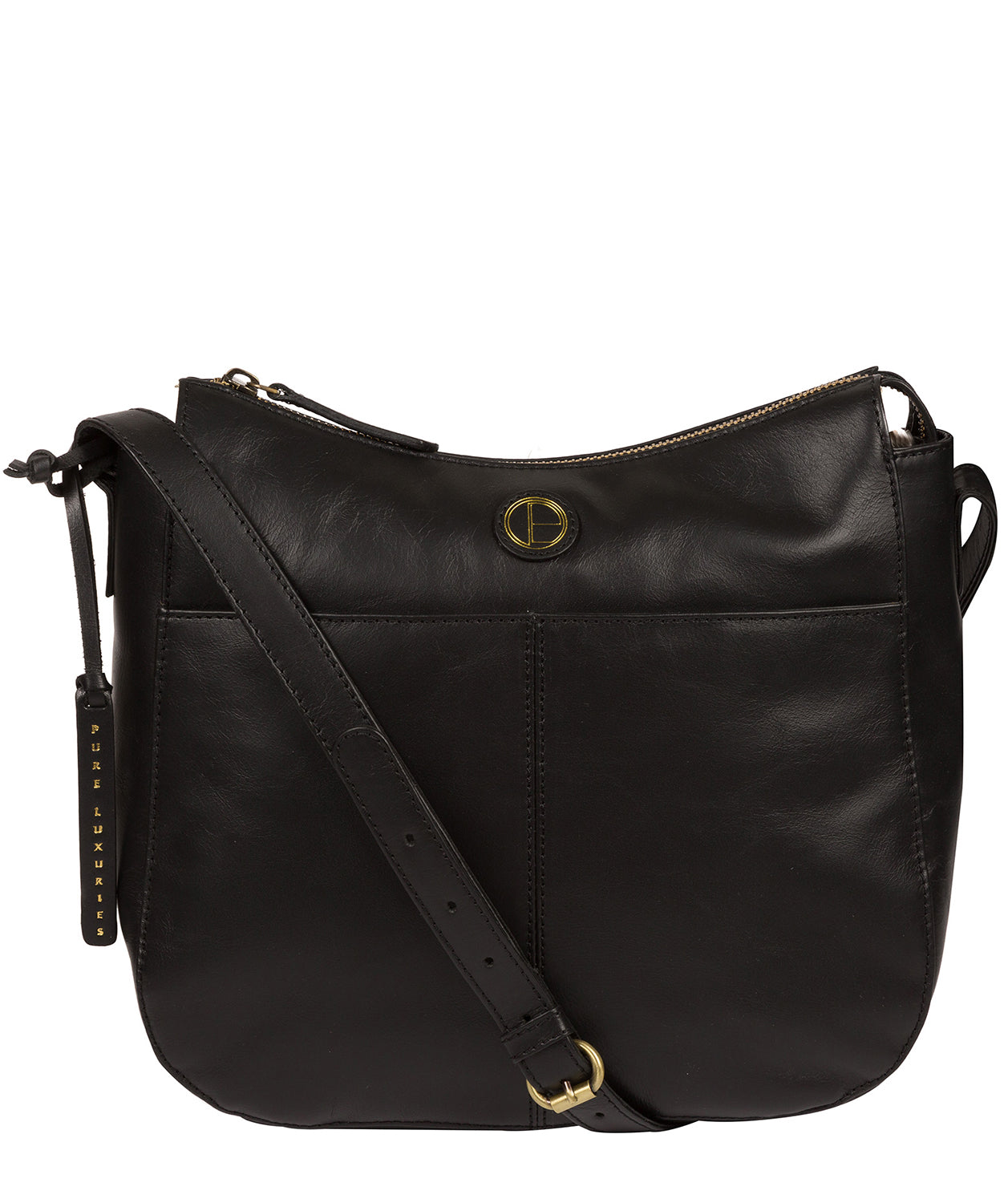 'Farlow' Vintage Black Leather Shoulder Bag Pure Luxuries London