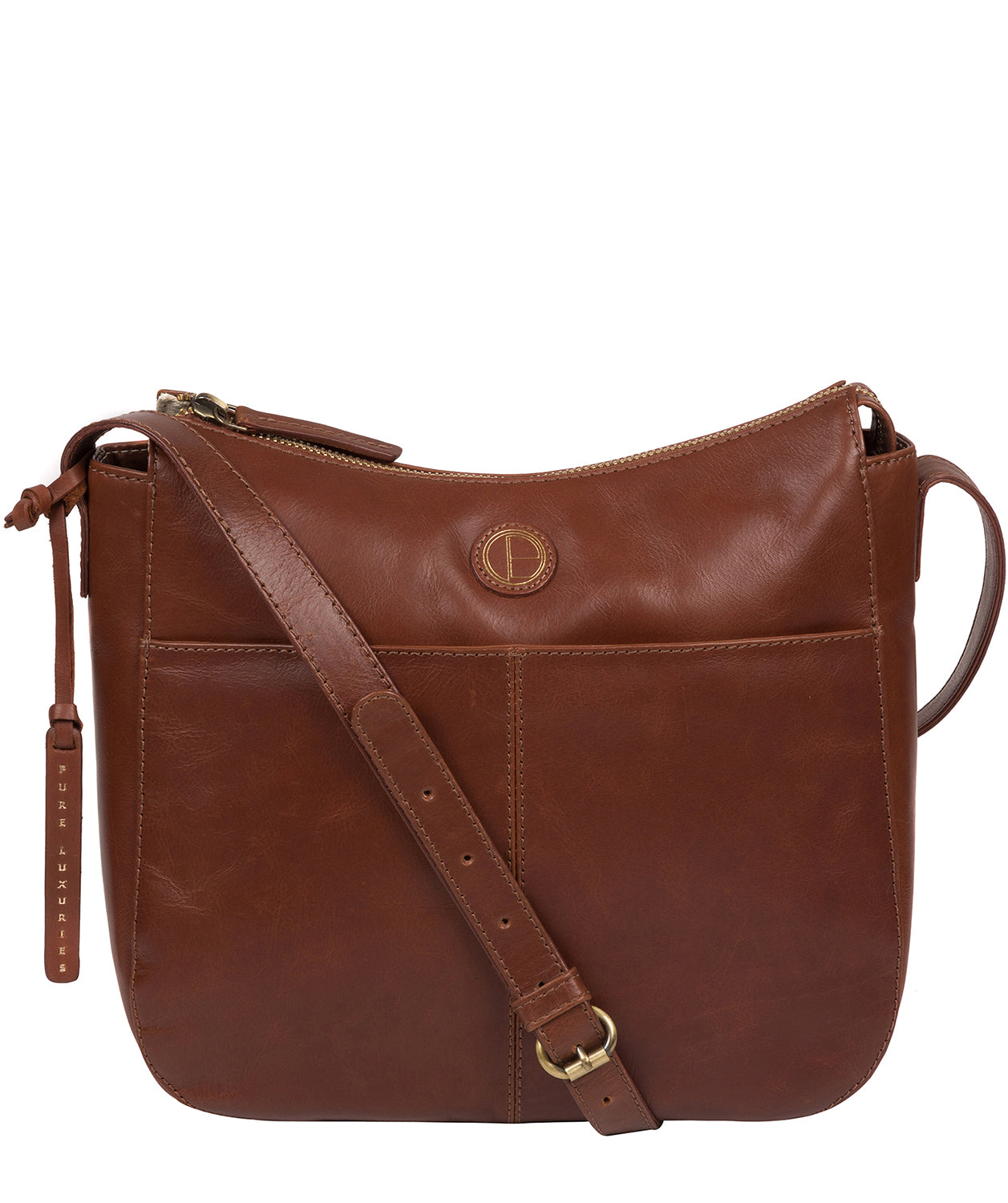 'Farlow' Vintage Cognac Leather Shoulder Bag Pure Luxuries London