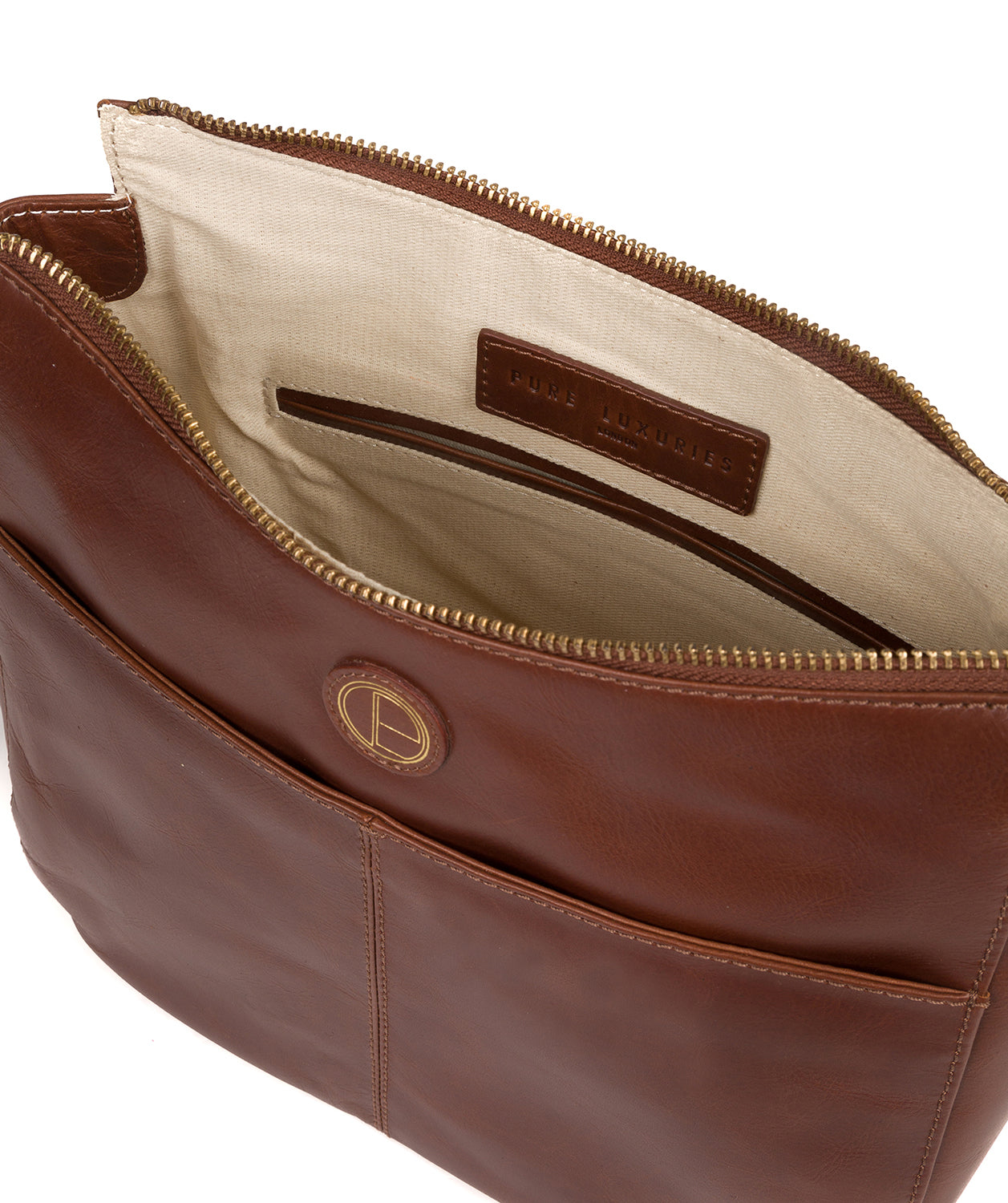 'Farlow' Vintage Cognac Leather Shoulder Bag Pure Luxuries London