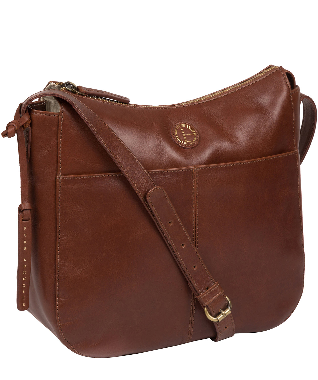 'Farlow' Vintage Cognac Leather Shoulder Bag Pure Luxuries London