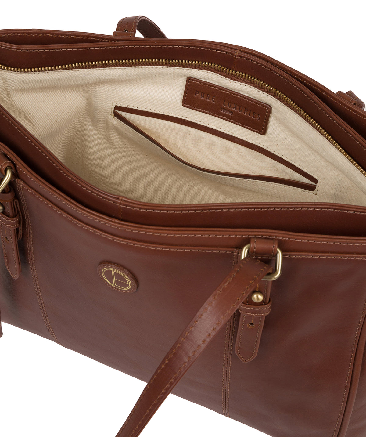 'Wollerton' Vintage Cognac Leather Tote Bag