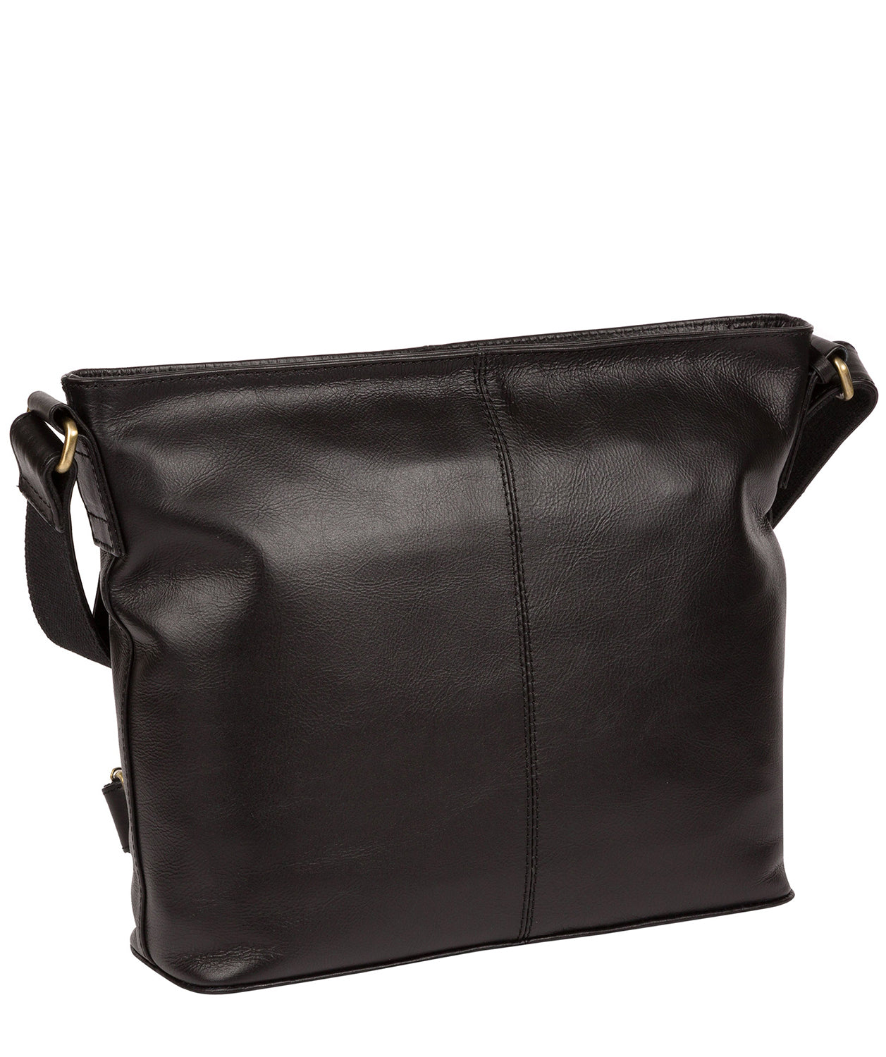 'Cleeton' Vintage Black Leather Shoulder Bag
