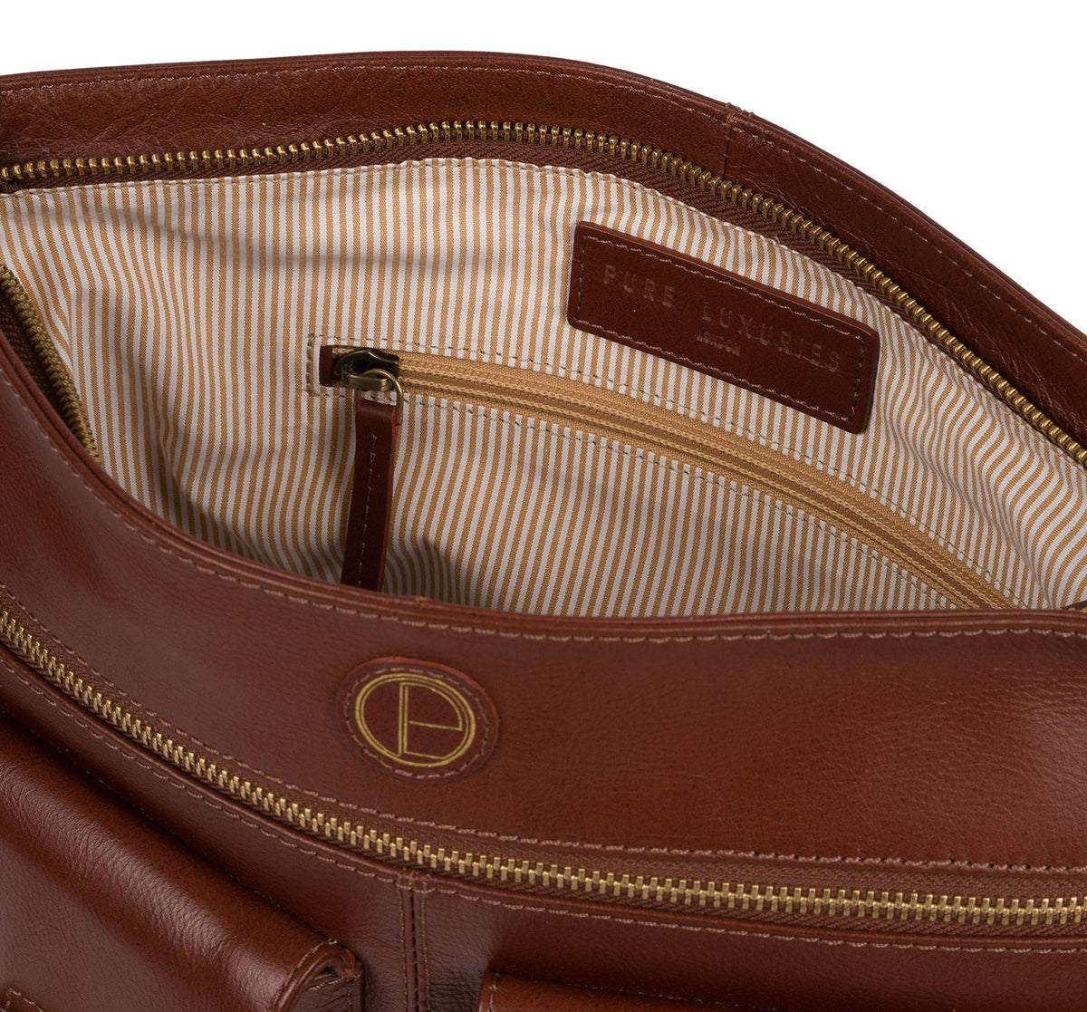'Cleeton' Vintage Cognac Leather Shoulder Bag image 5