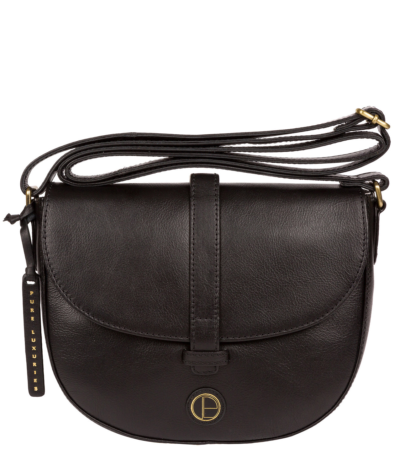 'Yanley' Vintage Black Leather Shoulder Bag image 1