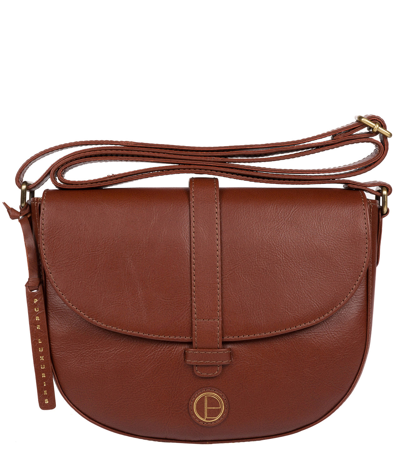 'Yanley' Vintage Cognac Leather Shoulder Bag image 1
