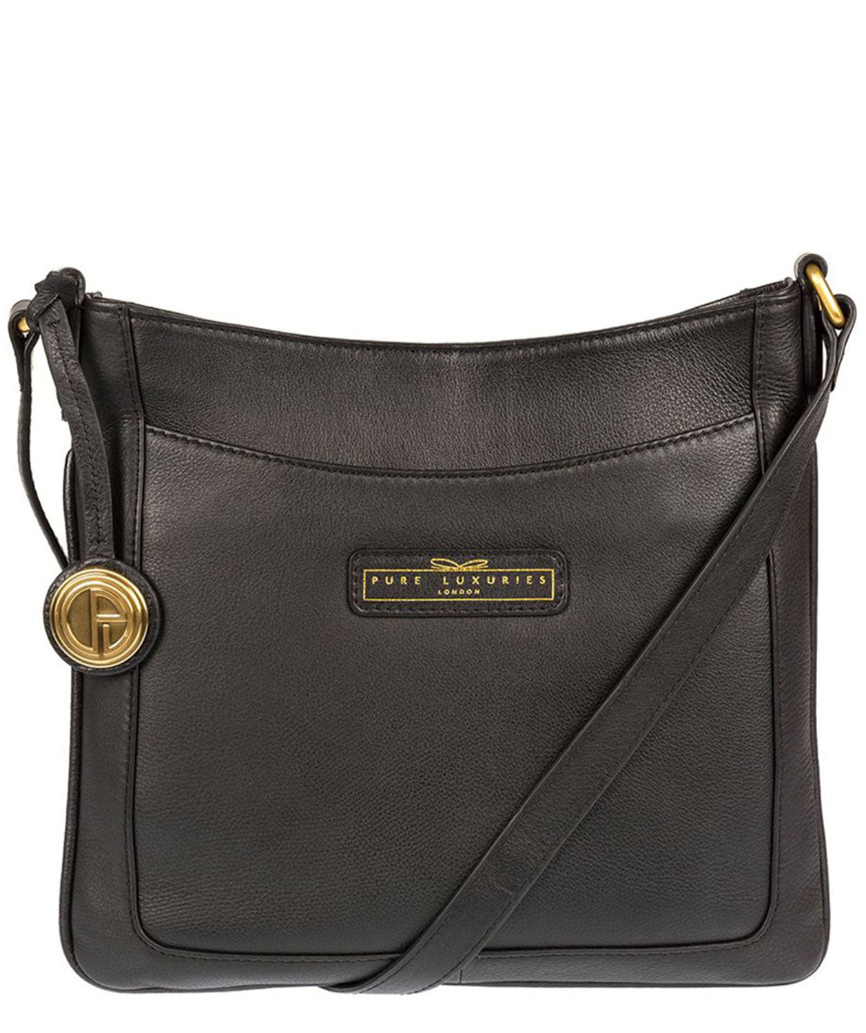 'Kara' Black Leather Cross Body Bag