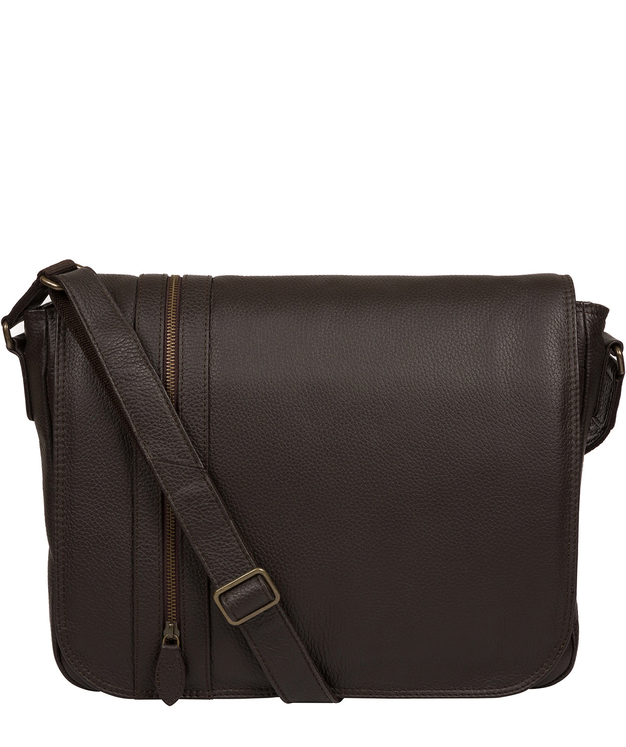 'Byron' Brown Leather Messenger Bag Pure Luxuries London