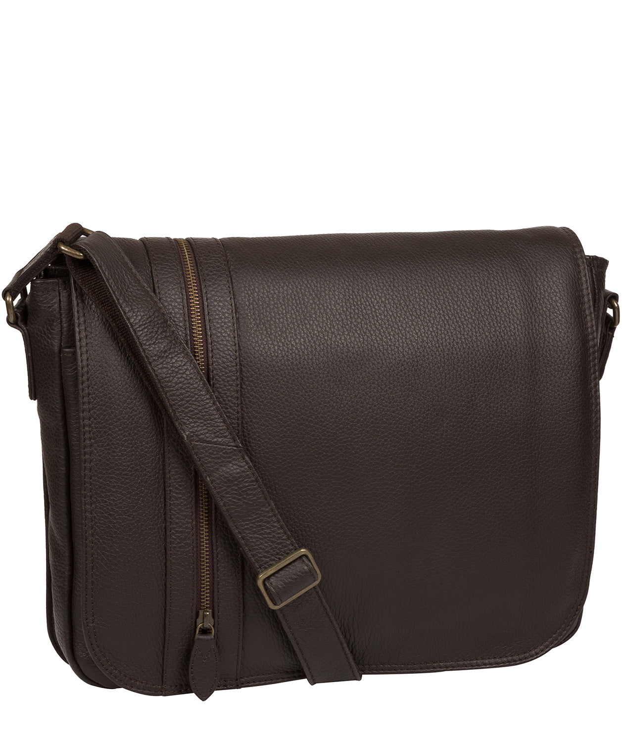 'Byron' Brown Leather Messenger Bag Pure Luxuries London