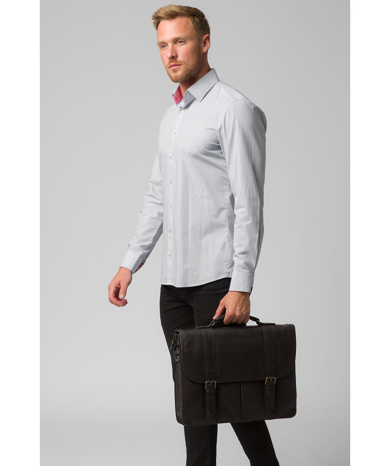 'Caxton' Brown Leather Briefcase image 7