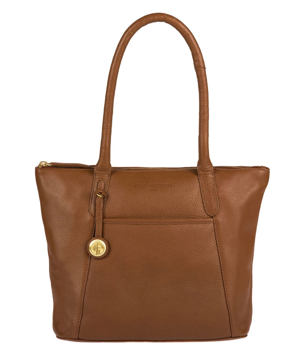 'Alnwick' Tan & Gold-Coloured Detail Small Tote