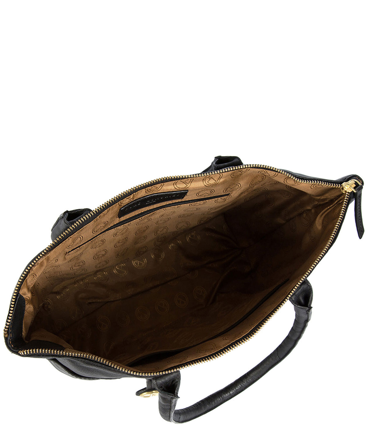 'Eton' Black Leather & Gold-Coloured Detail Leather Tote Bag