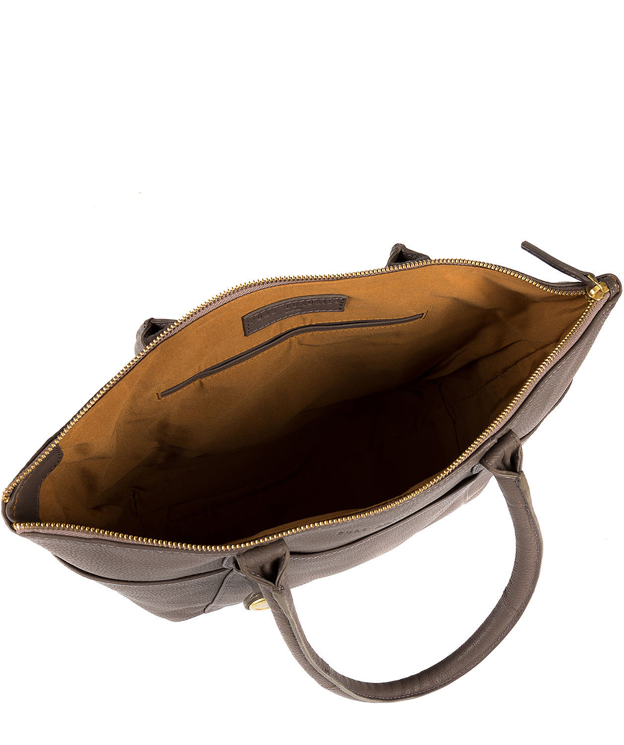 'Eton' Grey & Gold-Coloured Detail Leather Tote Bag