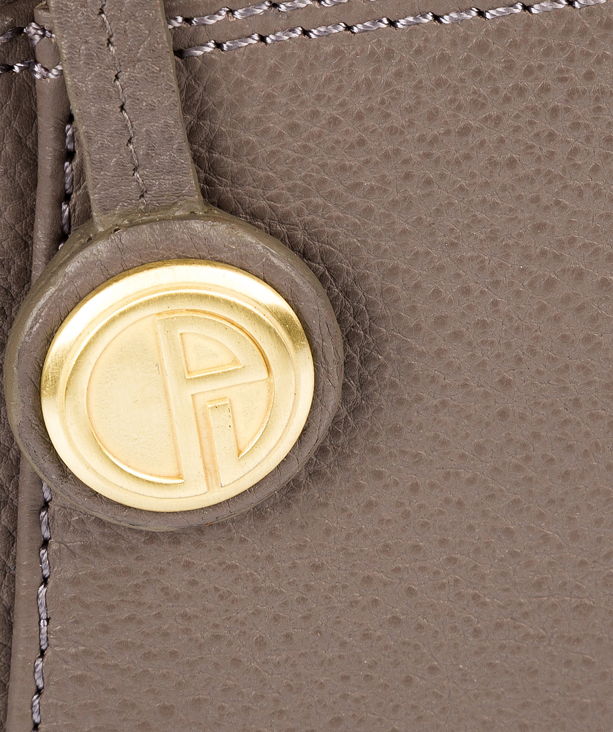 'Eton' Grey & Gold-Coloured Detail Leather Tote Bag