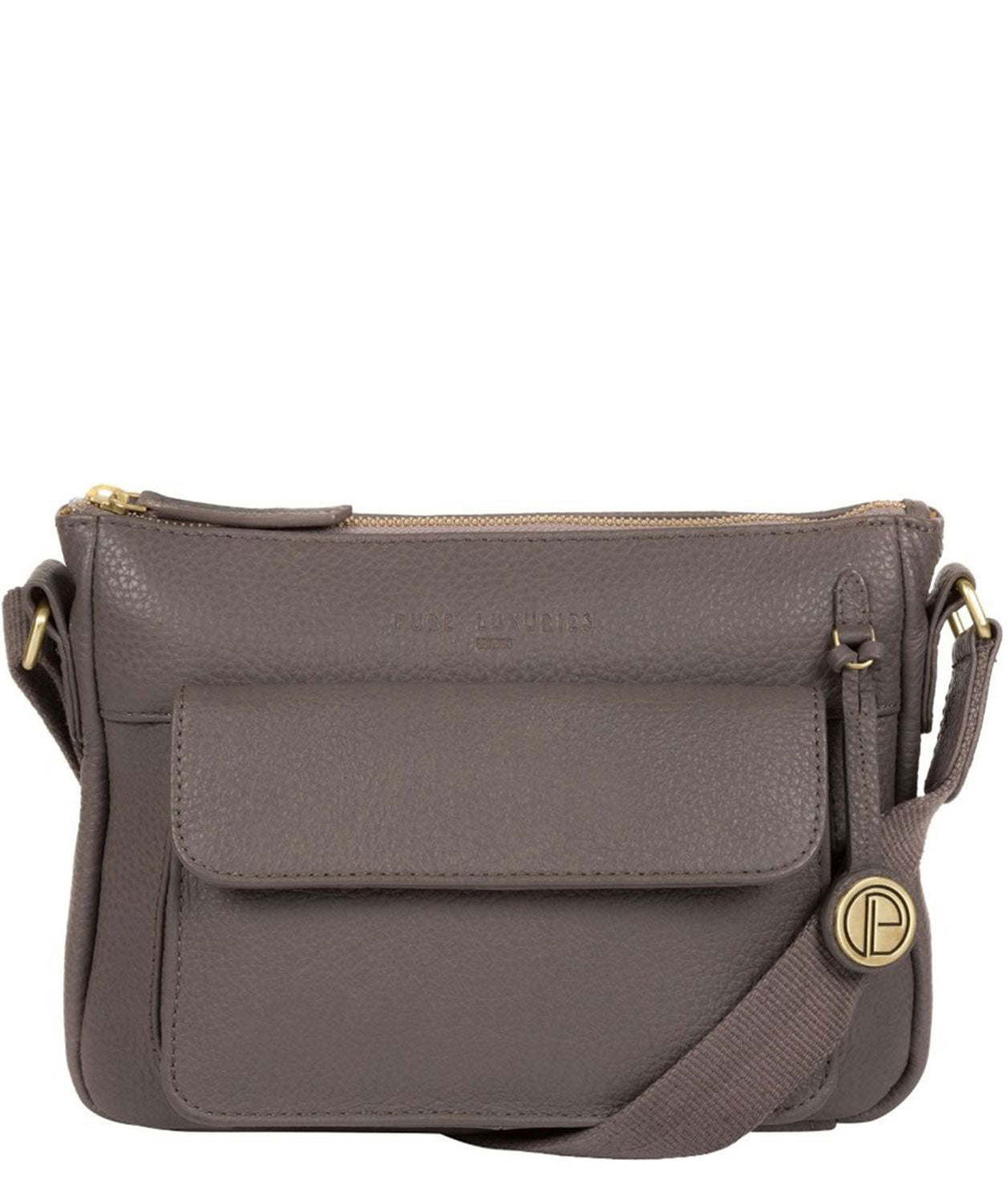 'Guildford' Grey Leather Cross Body Bag