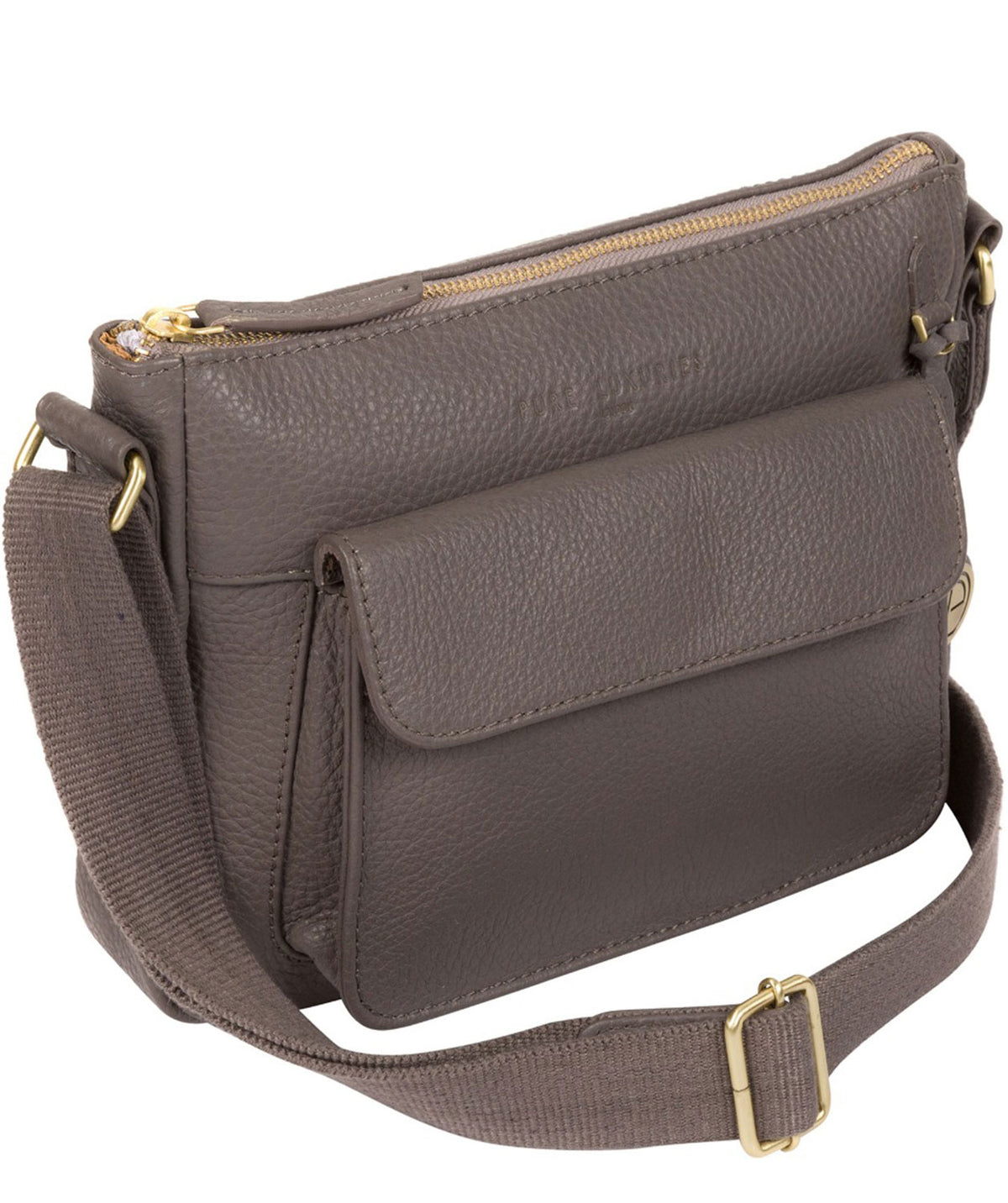 'Guildford' Grey Leather Cross Body Bag