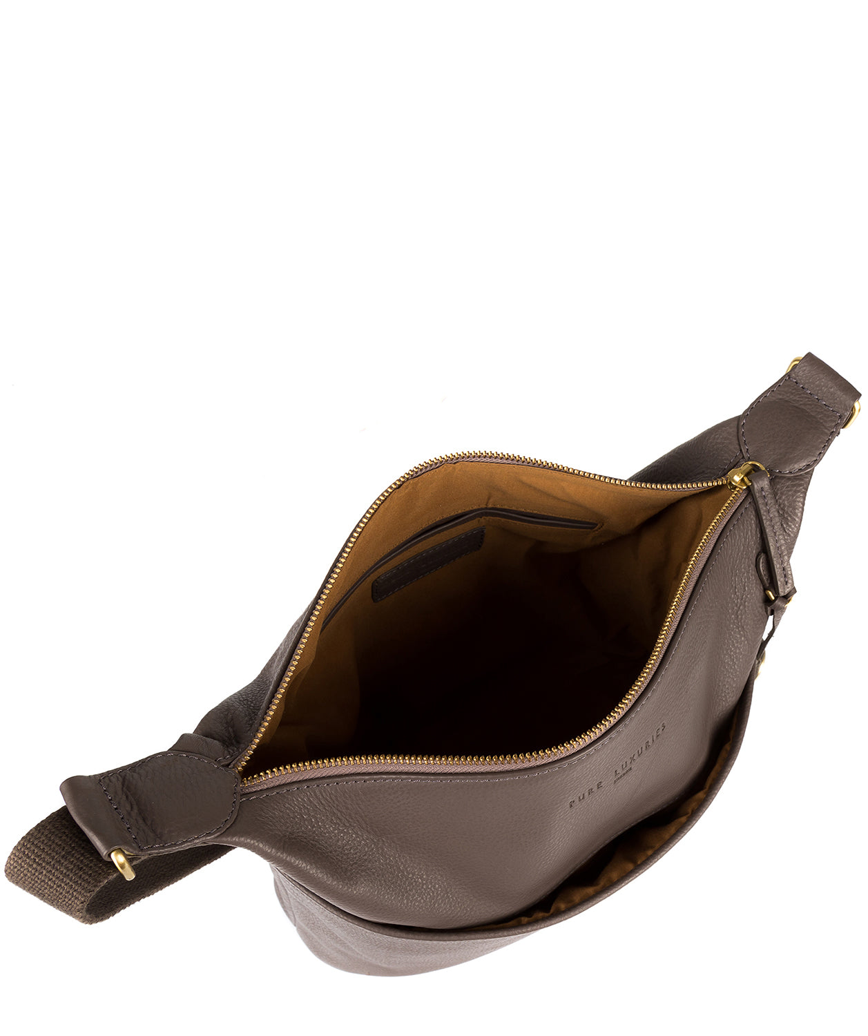 'Helmsley' Grey & Gold Leather Shoulder Bag