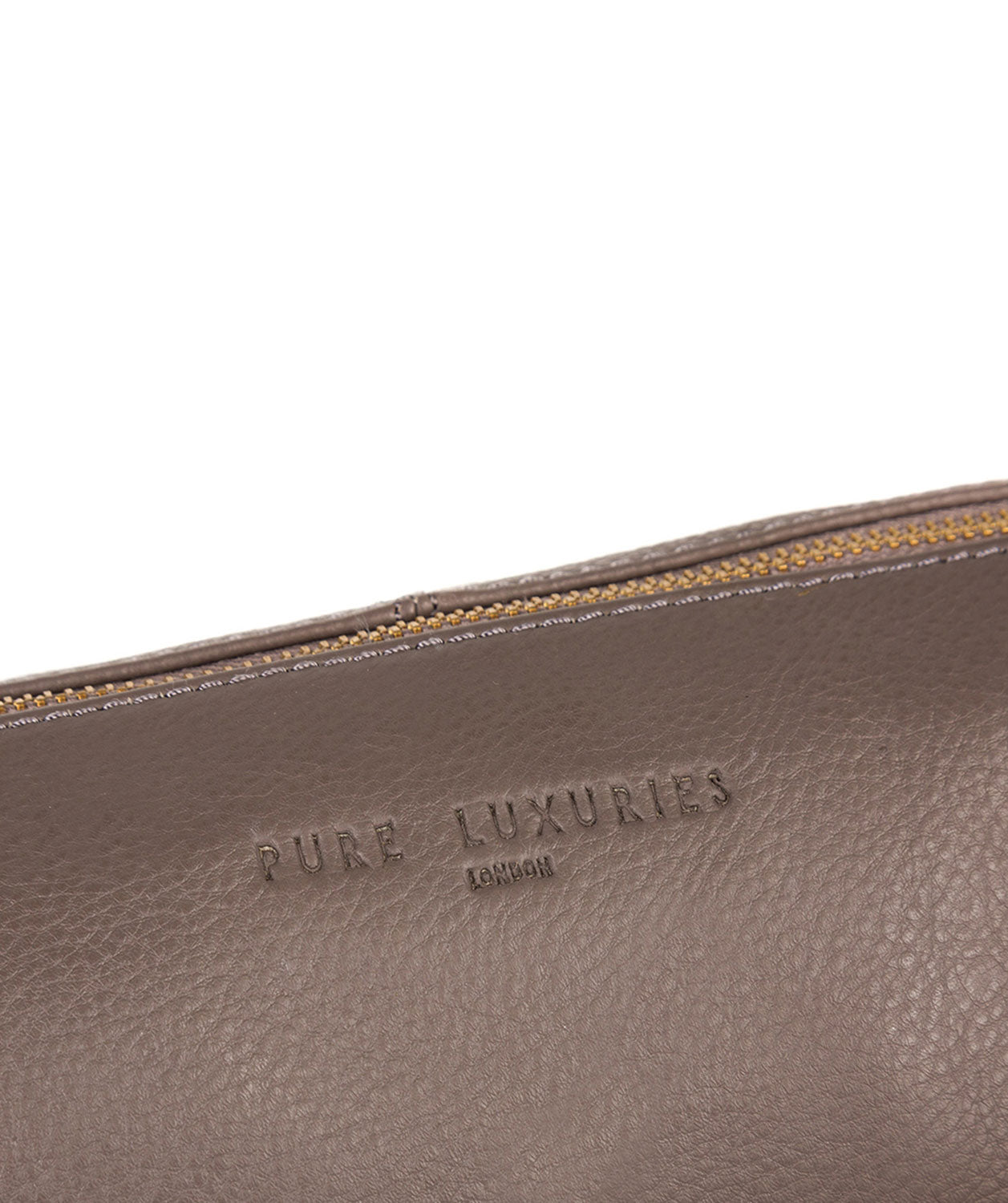 'Helmsley' Grey & Gold Leather Shoulder Bag