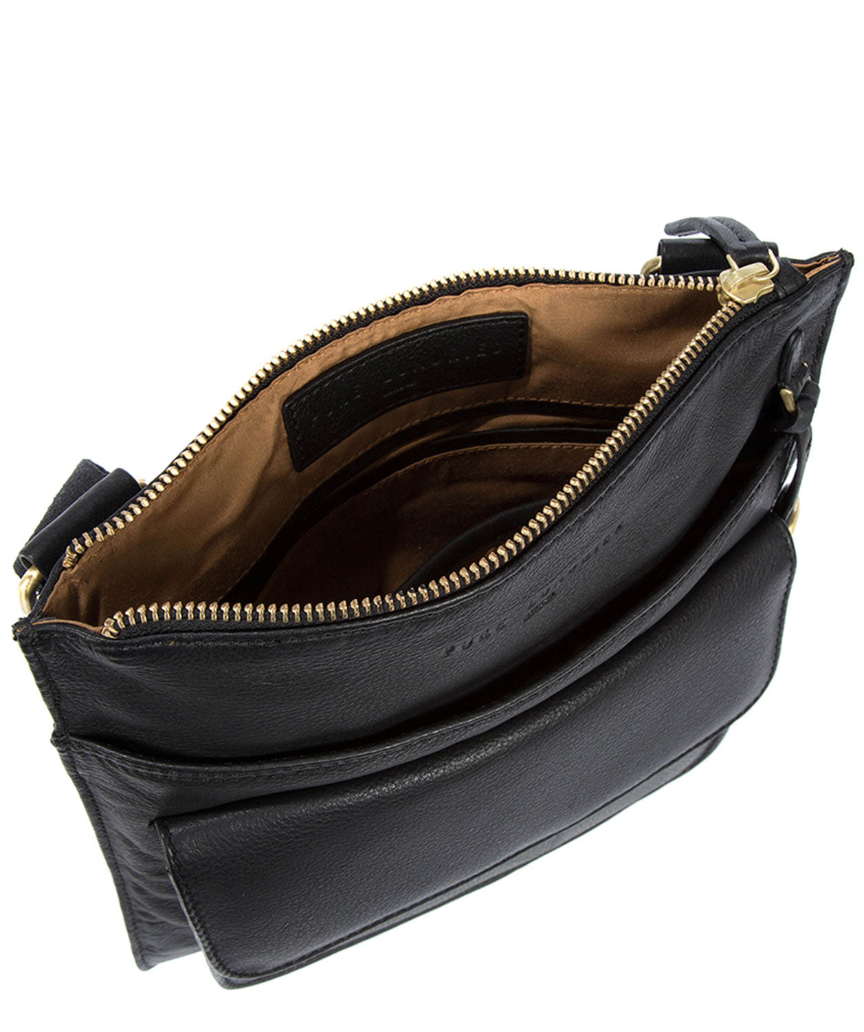 'Jarrow' Black Leather & Gold-Coloured Detail Bag