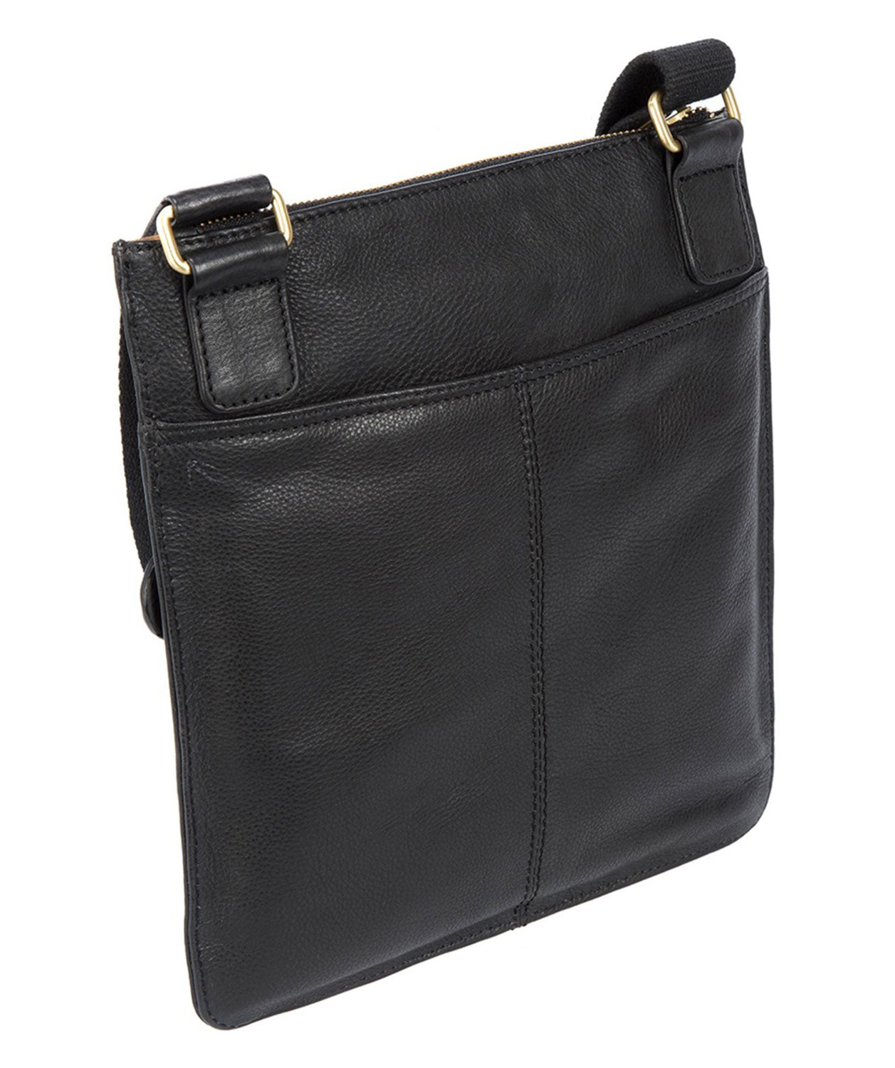 'Jarrow' Black Leather & Gold-Coloured Detail Bag