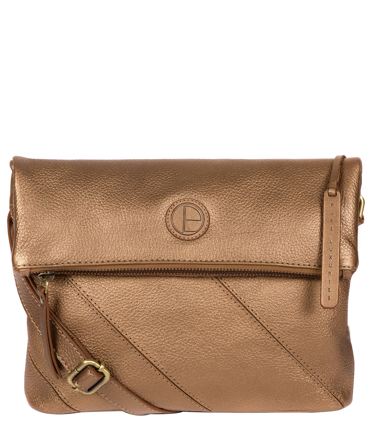 'Korin' Bronze Gold Leather Cross Body Bag image 1