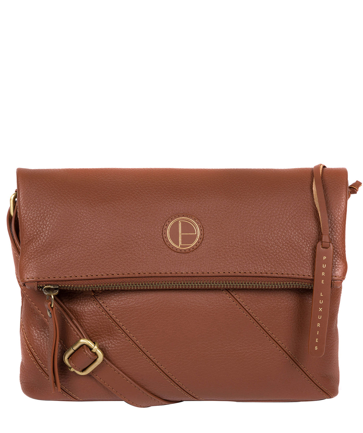 'Korin' Dark Tan Leather Cross Body Bag image 1
