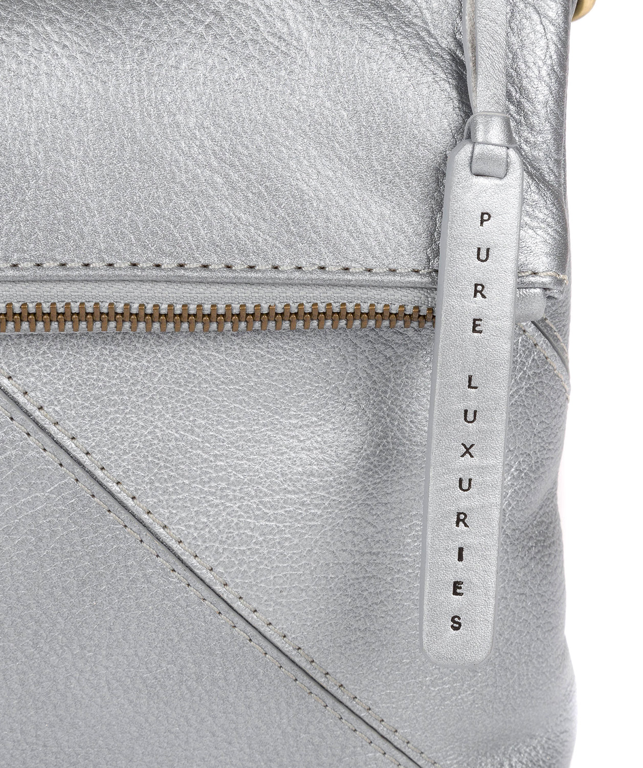 'Korin' Metallic Silver Leather Cross Body Bag image 5