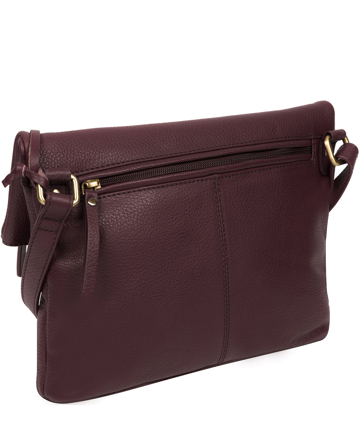 'Korin' Plum Leather Cross Body Bag Pure Luxuries London