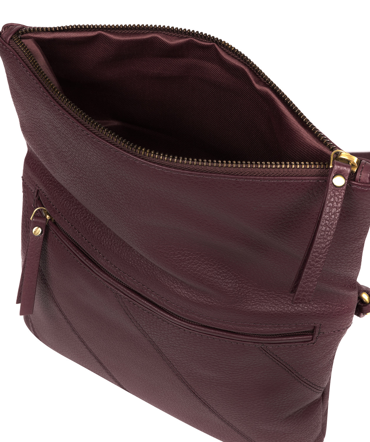 'Korin' Plum Leather Cross Body Bag Pure Luxuries London