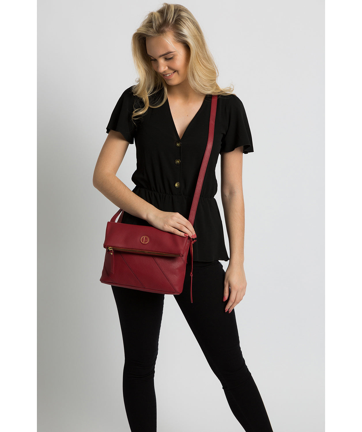 'Korin' Red Leather Cross Body Bag image 2