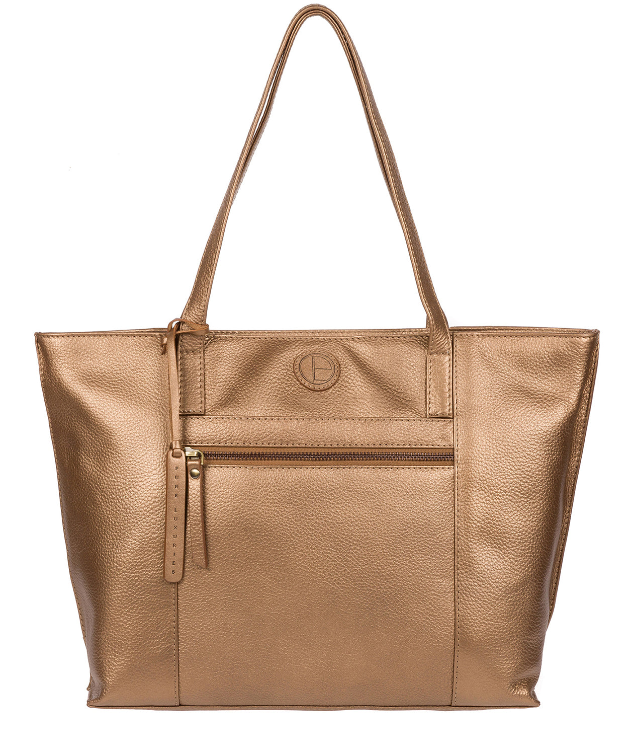 'Skye' Bronze Gold Leather Tote Bag