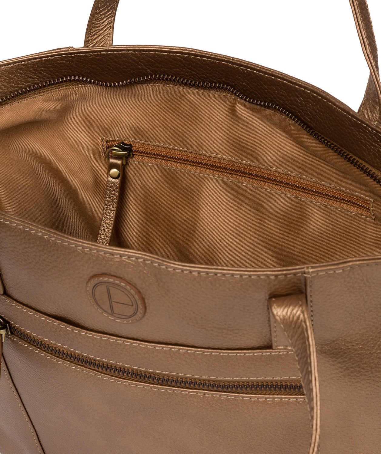 'Skye' Bronze Gold Leather Tote Bag
