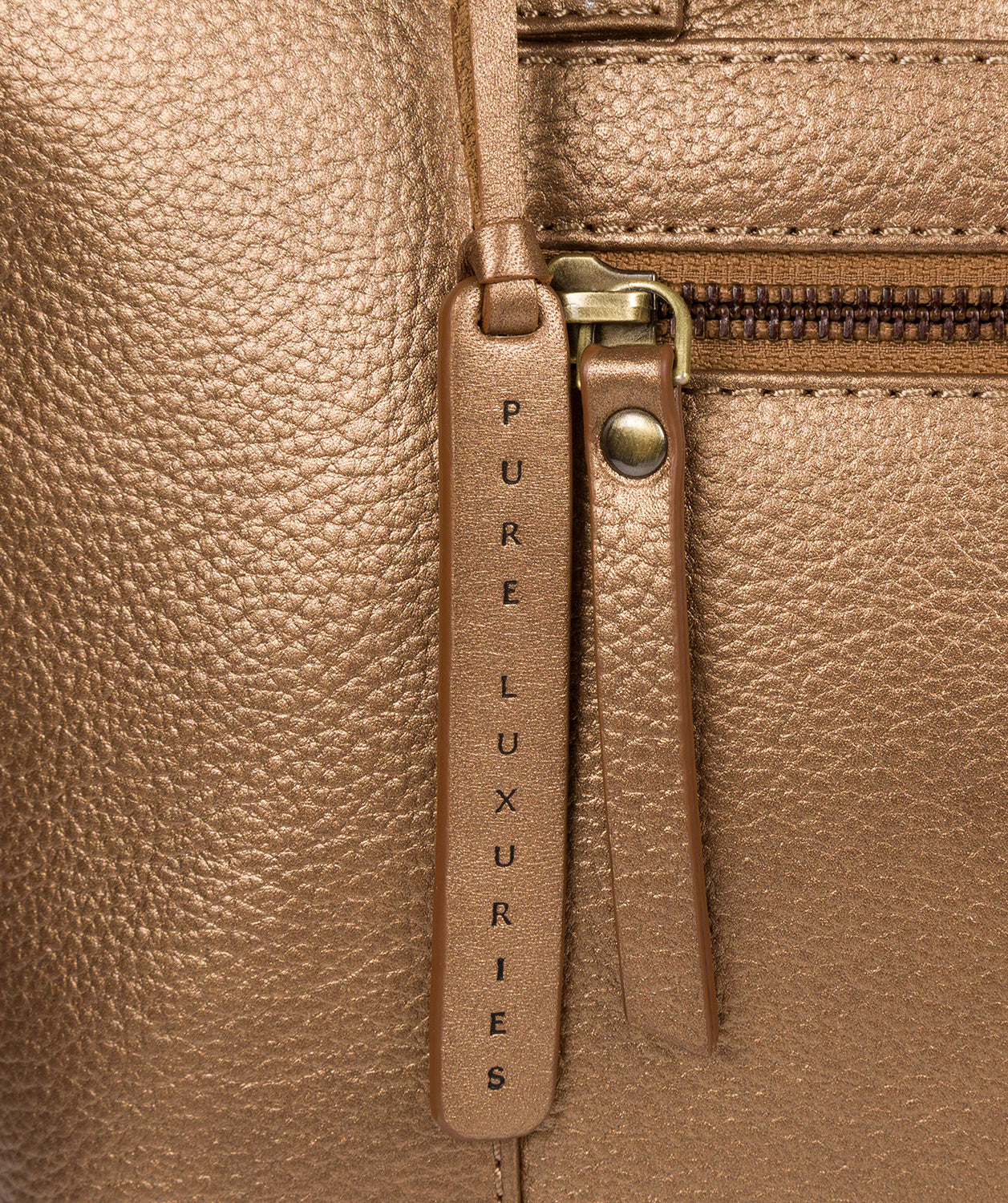 'Skye' Bronze Gold Leather Tote Bag