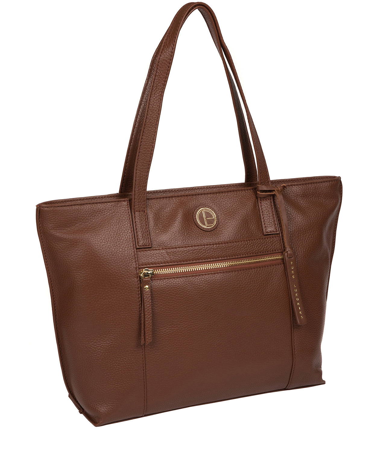 'Skye' Dark Tan Leather Tote Bag Pure Luxuries London