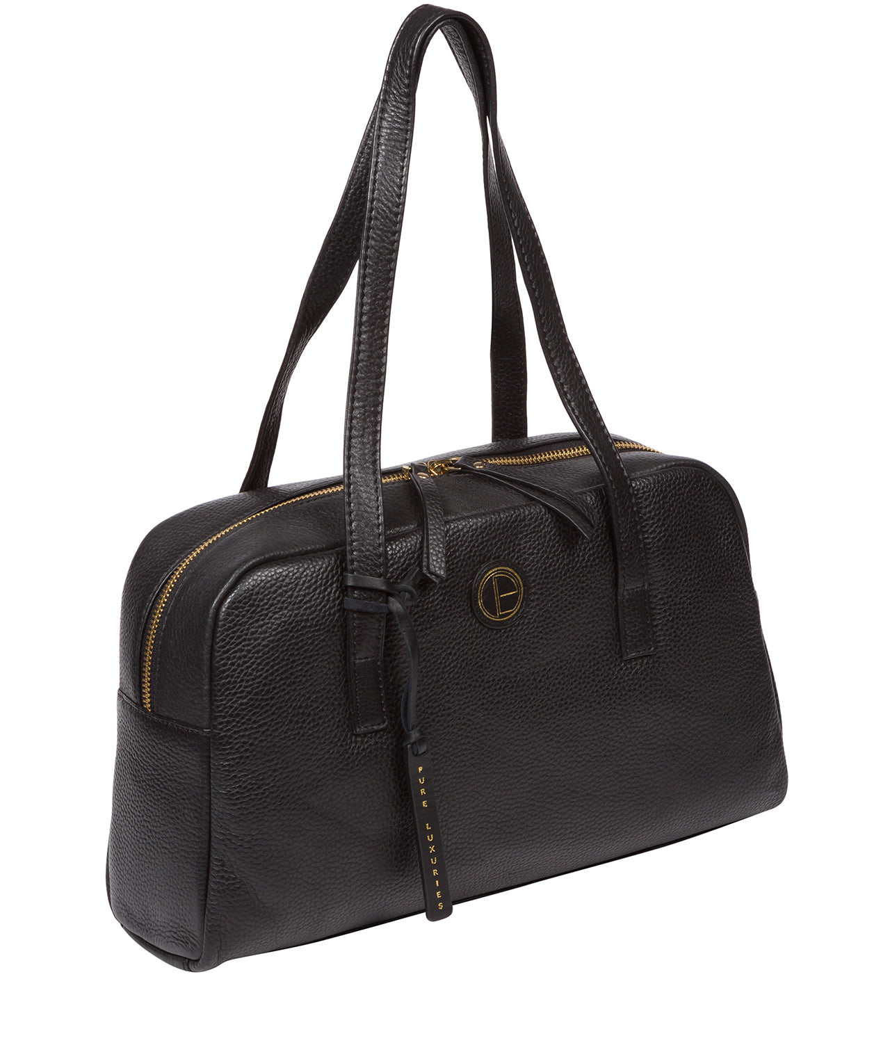'Pitunia' Black Leather Handbag