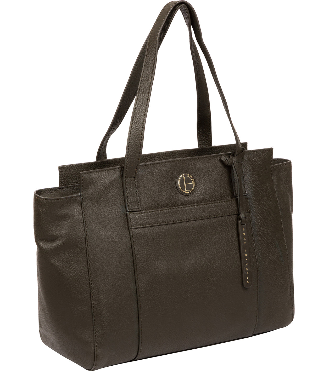 'Dusk' Olive Leather Shoulder Bag image 6