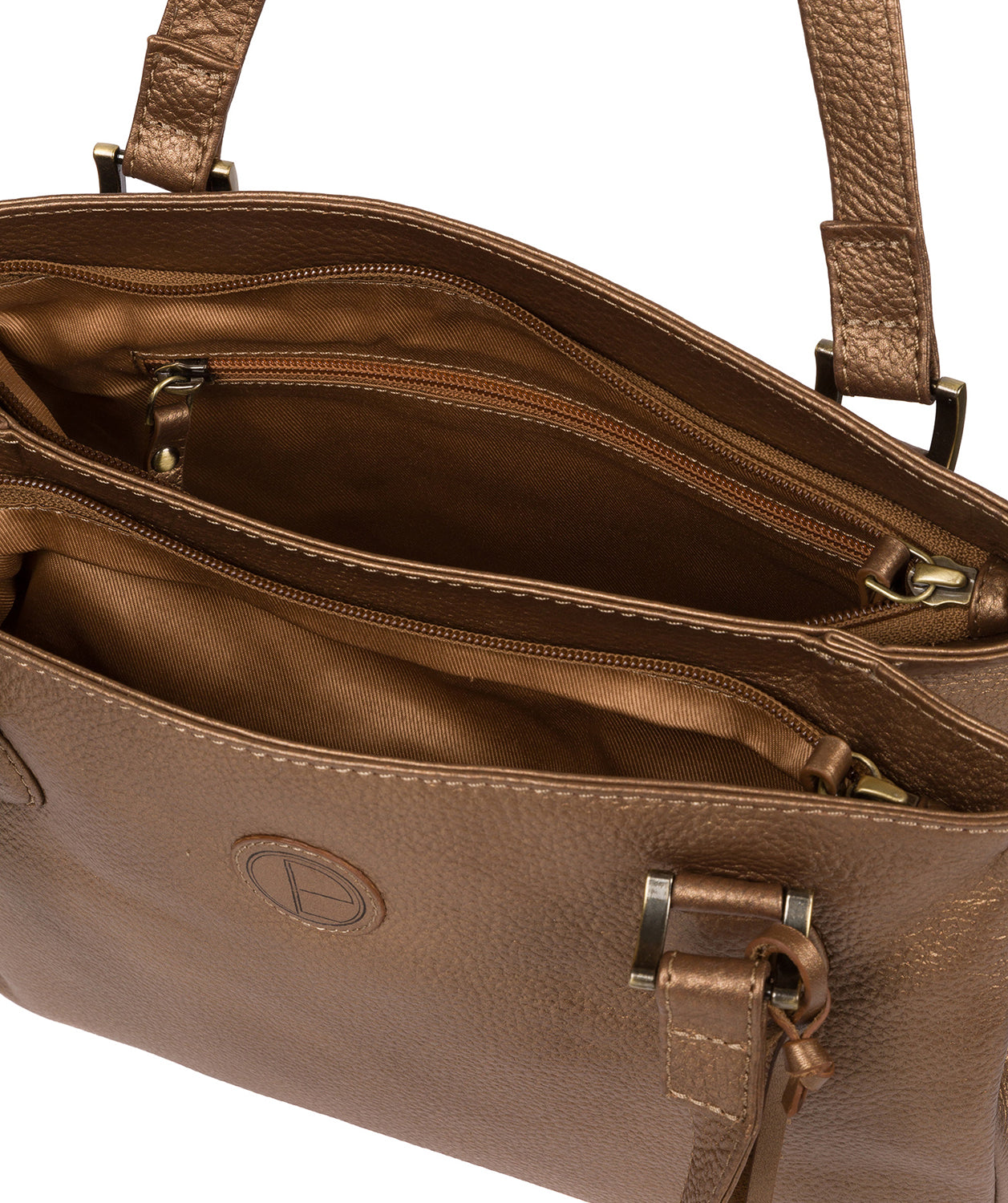 'Milana' Bronze Gold Leather Handbag image 4