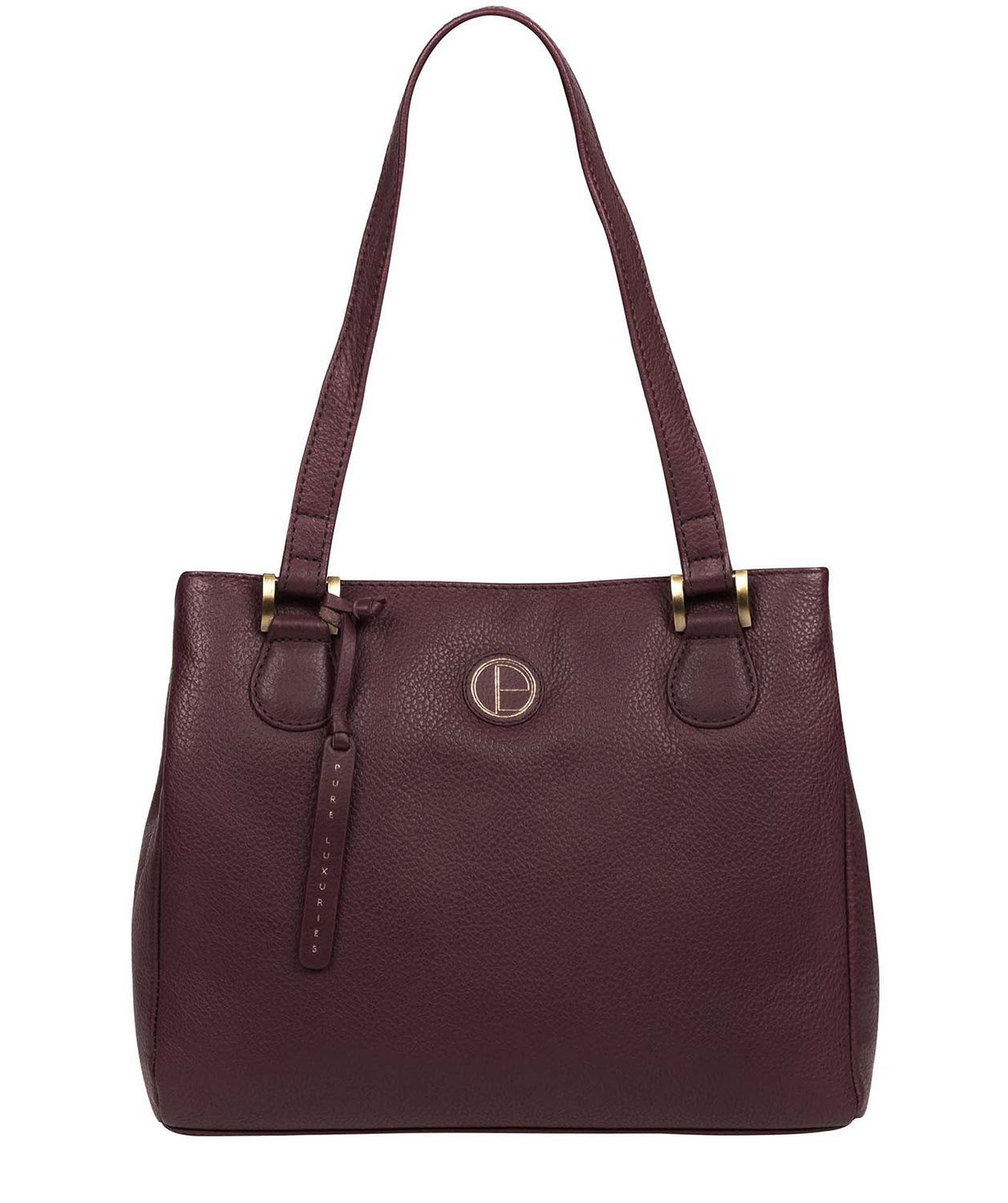 'Milana' Plum Leather Handbag