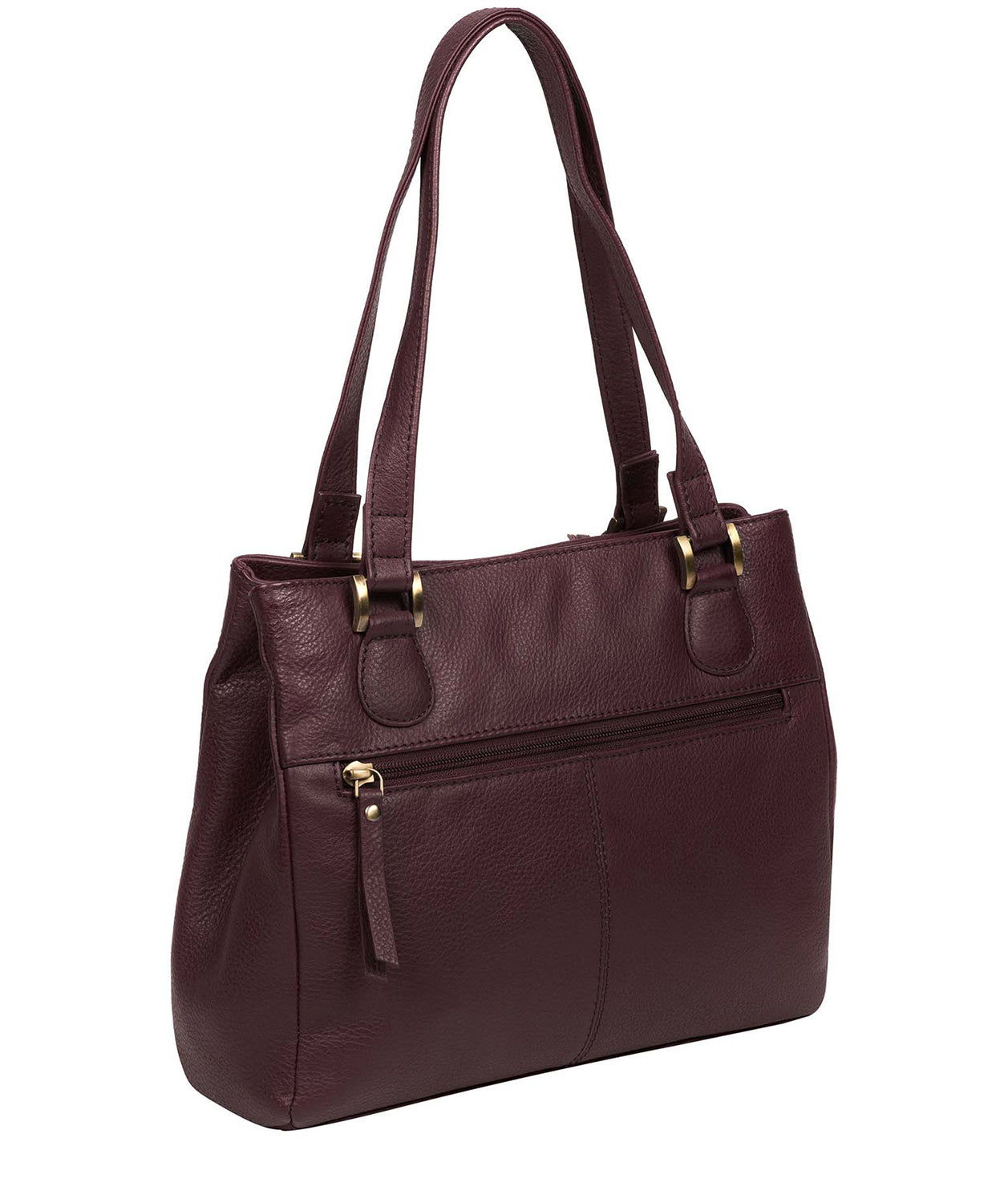 'Milana' Plum Leather Handbag