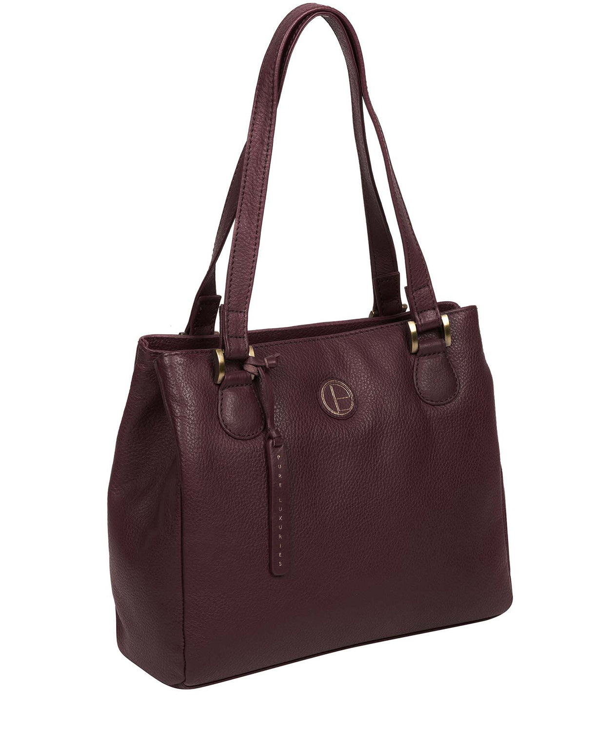 'Milana' Plum Leather Handbag