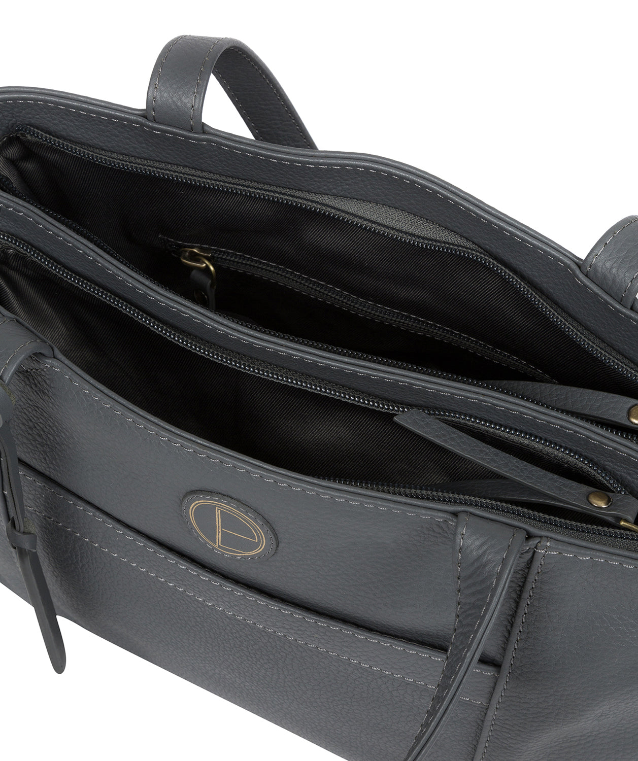 'Mist' Grey Leather Handbag Pure Luxuries London