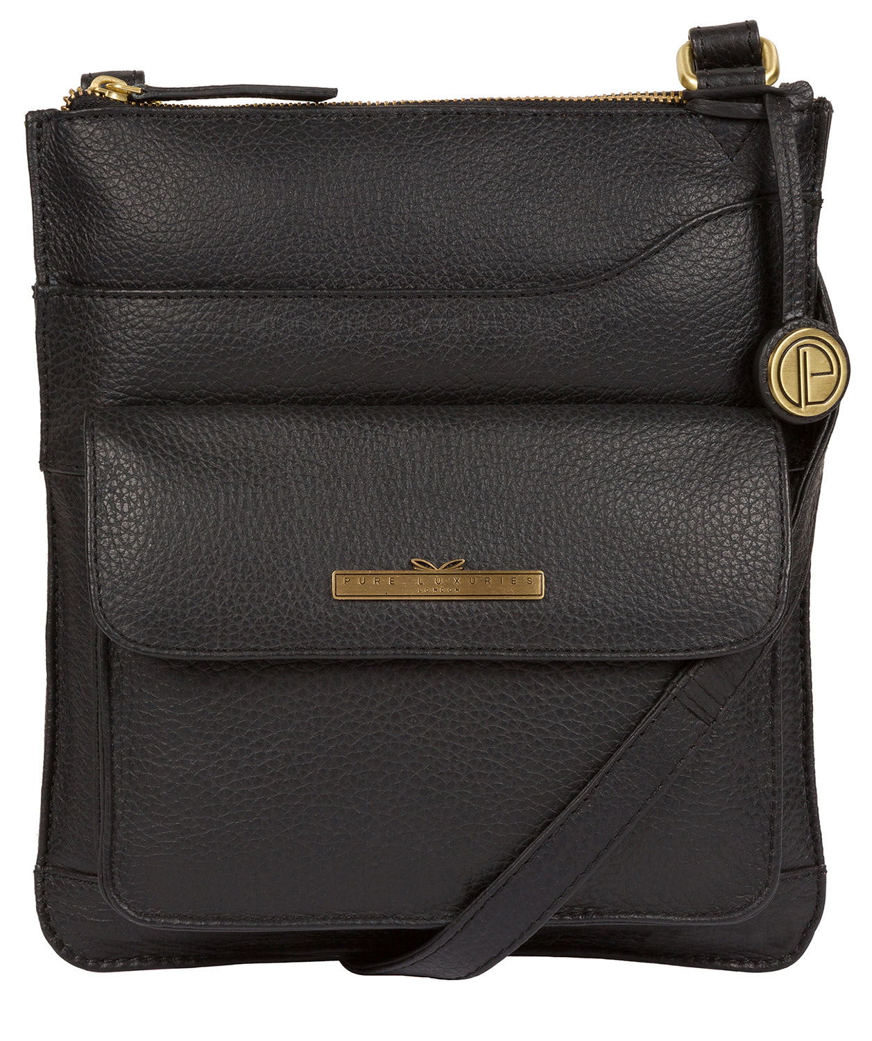 'Anne' Black Leather Cross Body Bag image 1