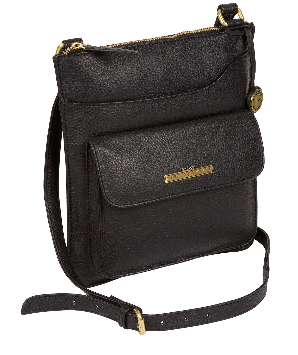 'Anne' Black Leather Cross Body Bag image 3